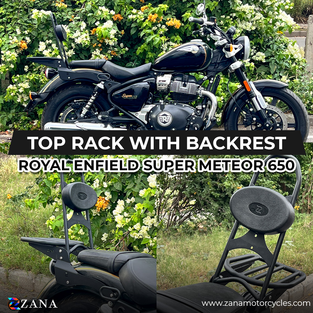 Top Rack With Pillion Backrest mid tray mid back support MS T 2 For Royal Enfield Super Meteor 650