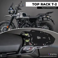 TOP RACK WITH ALUMINIUM PLATE COMPATIBLE WITH PILLION BACKREST TEXTURE MATT BLACK PLATE T-2 FOR HIMALAYAN 411
