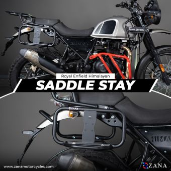 SADDLE STAYS  MILD STEEL WITH EXHAUST SHEILD WITH JERRY CAN MOUNTING TEXTURE MATT BLACK FOR HIMALAYAN(2016-20)