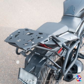 TOP RACK WITH NEW PLATE COMPATIBLE WITH PILLION BACKREST TEXTURE MATT BLACK DOMINAR (2017-2018)