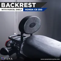 BACKREST FOR HONDA CB350  WITH PARCEL SHELF SPLIT SEAT/SINGLE SEAT VERSION 2(NOT COMPATIBLE ON NEW MODEL 2024 & CB350 DLX PRO.)