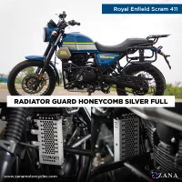 RADIATOR GUARD HONEYCOMB SILVER (FULL) FOR SCRAM 411