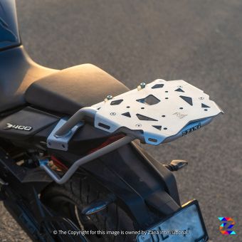 TOP RACK WITH NEW PLATE COMPATIBLE WITH PILLION BACKREST KUSTOM SILVER DOMINAR (2017-2018)