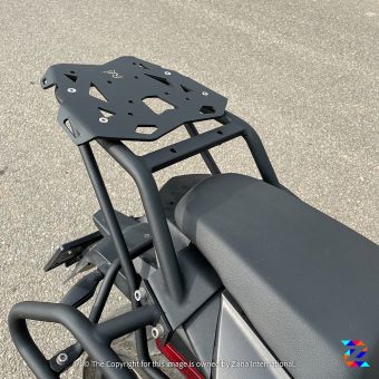 TOP RACK WITH NEW PLATE COMPATIBLE WITH PILLION BACKREST TEXTURE MATT BLACK DOMINAR (2019-2022)