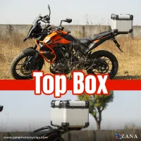 TOP BOX ALUMINIUM SILVER ( 45 ltr) R-FLAT WITH BACK REST CUSHION FOR KTM KTM ADV 250/390 / 390 X