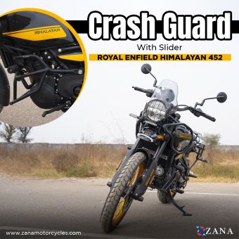 CRASH GUARD WITH SLIDER TEXTURE BLACK TYPE-1  STEEL FOR HIMALAYAN 452