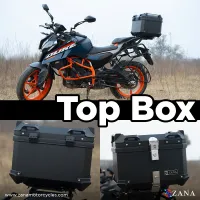 TOP BOX PLASTIC  ( 45ltr ) BLACK WITH BACK REST CUSHION FOR KTM DUKE 250/390 GEN-3