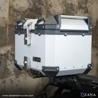 TOP BOX ALUMINIUM SILVER ( 45ltr ) L-FLAT WITH BACK REST CUSHION FOR SUZUKI V-STROM 250