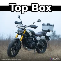 TOP BOX ALUMINIUM SILVER  ( 45ltr ) R-FLAT WITH BACK REST CUSHION FOR TRIUMPH SCRAMBLER 400