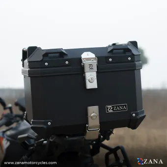 TOP BOX PLASTIC  ( 45ltr )  BLACK WITH BACK REST CUSHION FOR  CB350 RS
