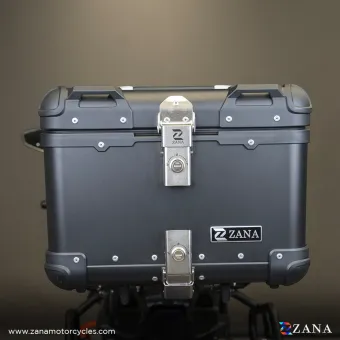 Top Box Aluminium (45 litre) R-Flat Black With Back Rest Cushion For RE Bear 650