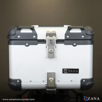 Top Box Aluminium (35 litre) R-Flat Silver With Back Rest Cushion for RE Bear 650