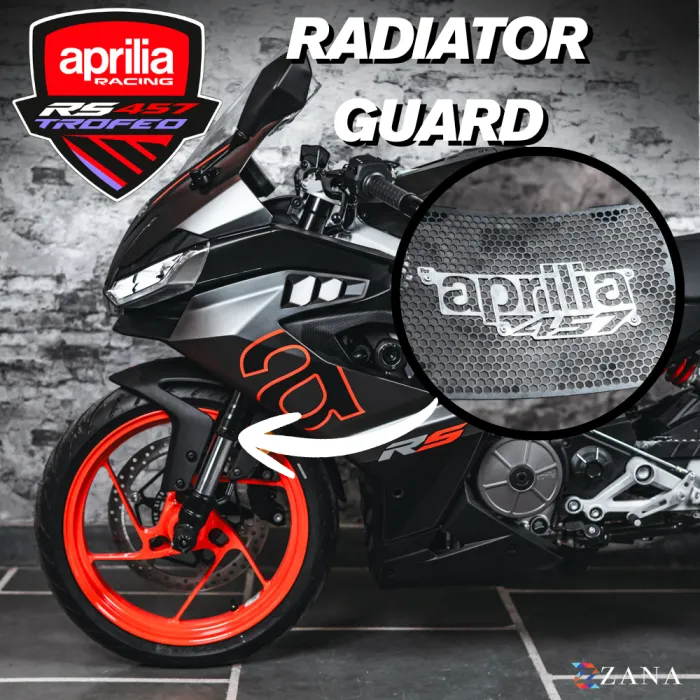 Radiator Guard For Aprilia RS 457 (Black With Aprilia 457 Logo)