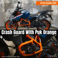 CRASH GUARD WITH SLIDER PUCK ORANGE FOR KTM DUKE 390/250/390 GEN 3