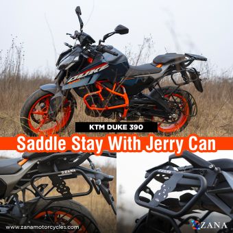 SADDLE STAY MS BLACK WITH JERRY CAN MOUNT FOR KTM DUKE 390/250/200/390 GEN 3 (COMING SOON PRE-BOOKING OPEN NOW)
