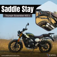 SADDLE STAY FOR TRIUMPH SCRAMBLER 400 ( MILD STEEL WITH JERRY CAN MOUNT )