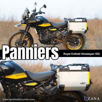 PANNIERS ( 36 LTR ) ALUMINIUM SILVER WITH FRAME  FOR HIMALAYAN 452