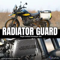 RADIATOR GUARD WITH LOGO FOR HIMALAYAN 450 (ALUMINIUM  SILVER)