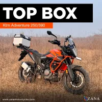 TOP BOX ALUMINIUM SILVER  ( 45ltr ) L-FLAT WITH BACK REST CUSHION FOR KTM ADV 250/390 /390 X
