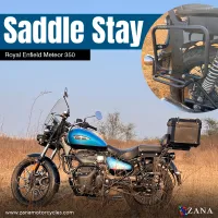 SADDLE STAYS MILD STEEL  WITH EXHAUST SHEILD WITH JERRY CAN MOUNT  TEXTURE MATT BLACK FOR METEOR 350 v-2