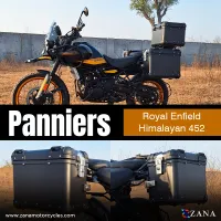 PANNIERS FOR HIMALAYAN 450 ( 36 LTR ) ALUMINUM ROUND BLACK  WITH FRAME