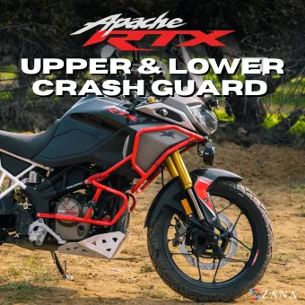 Upper & Lower Crash Guard With Slider Combo (Red) For TVS Apache RTX 300 Without Beak Version (Coming Soon Pre-Booking Open Now )