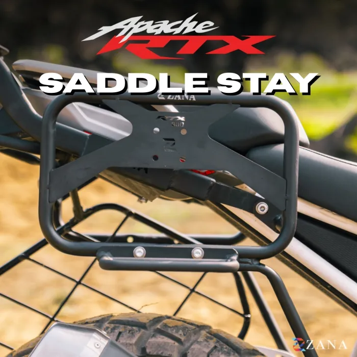 Roadster Saddle Stay With Jerry Can Mount (Black ) For TVS Apache RTX 300 (Coming Soon Pre-Booking Open Now )