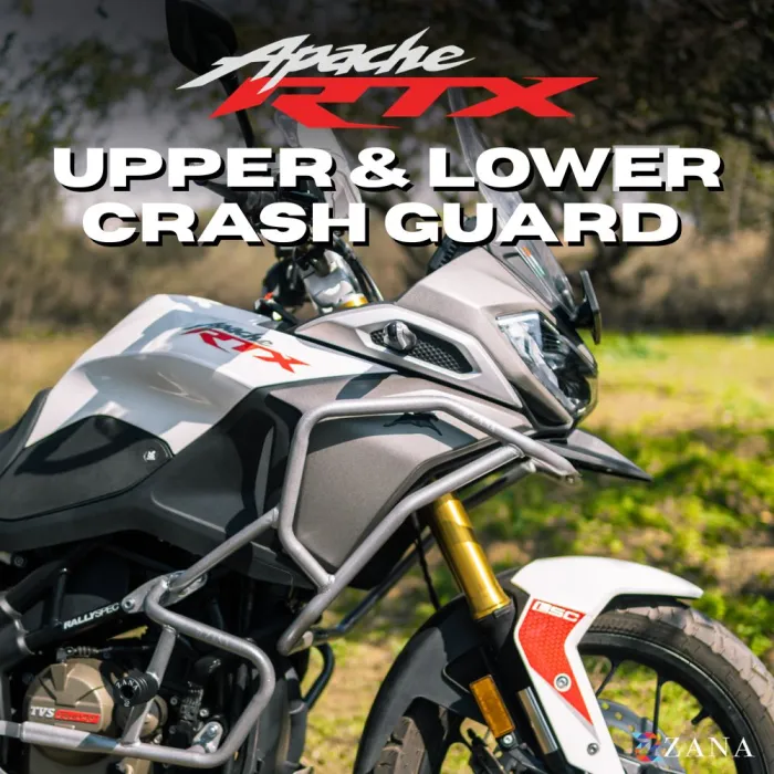 Upper & Lower Crash Guard With Slider Combo (Silver) For TVS Apache RTX 300 Beak Version  (Coming Soon Pre-Booking Open Now )