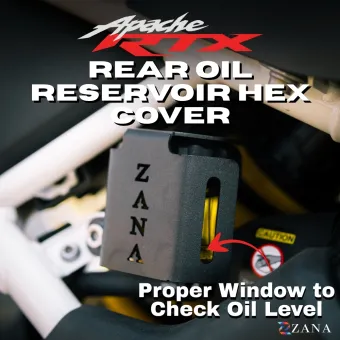 Rear Oil Reservoir Hex Cover (Black) For TVS Apache RTX 300
