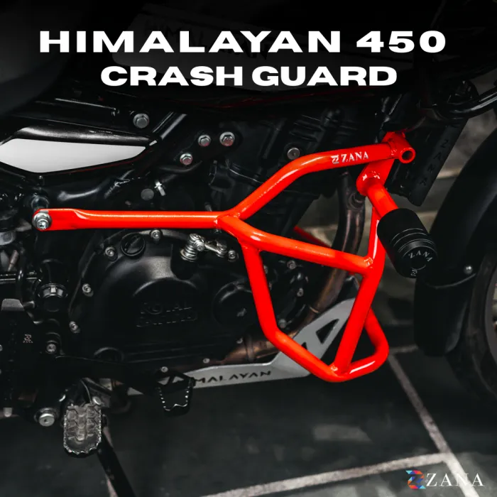 Crash Guard for Himalayan 450 (With Slider ,Red, Mild Steel) - Type-1 V-2