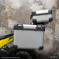Panniers( 36 LTR )Aluminium R-Flat Silver With Frame For Himalayan 450