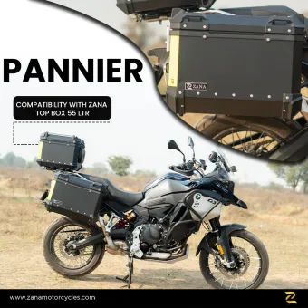 Tapered Exhaust Compatible Panniers With Frame ( Aluminium ) 46ltr Set For BMW F 900 GSA