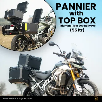 Tapered Exhaust Compatible Panniers With Frame ( Aluminium ) 46ltr Set For Triumph Tiger 900 Rally Pro