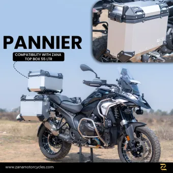 Panniers ( 36LTR ) With Frame Aluminium L-Flat Silver  For BMW R 1300 GS