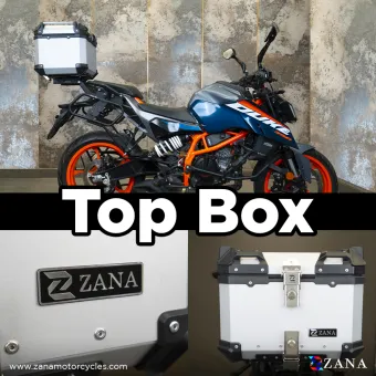 Universal Top Box Aluminium (45Ltr) l-flat Sliver With Back Rest Cushion