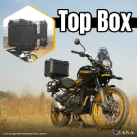 Universal Top Box Aluminium (45Ltr) l-flat Black With Back Rest Cushion