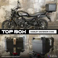 Top Box Plastic (45 Ltr) L-flat Black With Back Rest Cushion  For Harley Davidson X440
