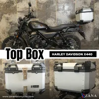 Top Box Aluminium (45Ltr) L-flat Sliver With Back Rest Cushion For Harley Davidson X440