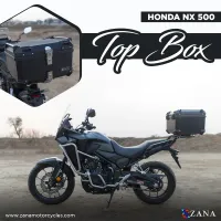 Top Box Plastic (55Ltr) L-flat Black With Back Rest Cushion  For Honda NX500