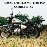 SADDLE STAYS MILD STEEL  WITH EXHAUST SHEILD WITH JERRY CAN MOUNT  TEXTURE MATT BLACK FOR METEOR 350 (V-2)