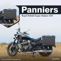 Panniers( 36 LTR ) Aluminium R-Flat Black With Frame For Super Meteor 650
