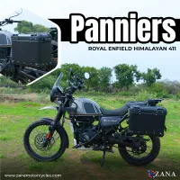 Panniers ( 36 LTR ) Aluminium R-Flat Black With Frame For Himalayan 411