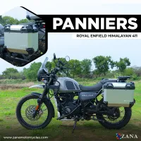 Panniers ( 36 LTR ) Aluminium L-Flat Silver With Frame For Himalayan 411