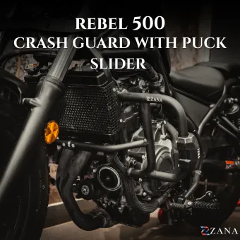 Crash Guard With Puck Slider Black For Honda Rebel 500 (Coming Soon Pre-Booking Open Now)