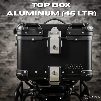 TOP BOX ALUMINIUM BLACK ( 45ltr ) R-FLAT WITH BACK REST CUSHION  FOR BMW 850 GSA