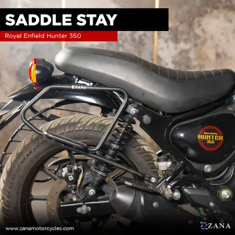 Saddle Stay Mild Steel with exhaust shield With Jerry Can Mount Black  For Royal Enfield Hunter 350