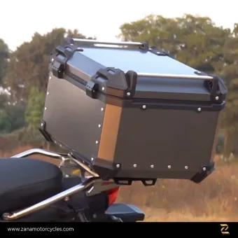 Top Box Aluminium (55ltr) L-Flat Brown With Back Rest Cushion