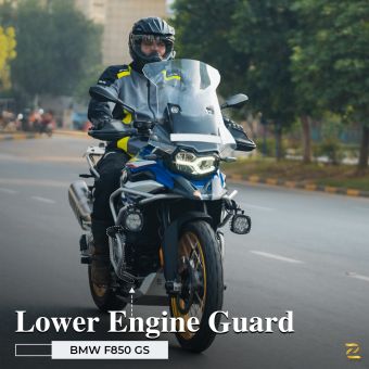 Lower Engine Guard with slider puck  (Silver) For BMW F 850 GS