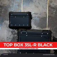 Top Box With Back Rest Cushion for Guerrilla 450 Aluminium R-Flat Black (35 litre)