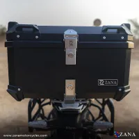 Top Box With Back Rest Cushion  for Guerrilla 450 Plastic L-Flat Black (55 litre)